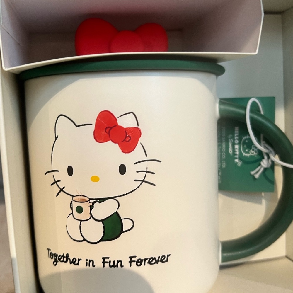 Starbucks Hello Kitty Mug with Red and Green Accents